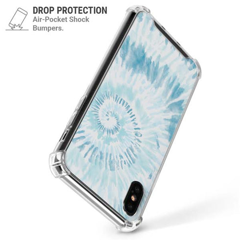 Blue and White Tie Dye iPhone XS Max Clear Case
